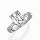 Hidden Halo Pave Solitaire Ring Engagement Ring