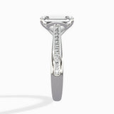 Hidden Halo Pave Solitaire Ring Engagement Ring