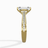 Hidden Halo Pave Solitaire Ring Engagement Ring