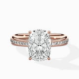 Hidden Halo Pave Solitaire Ring Engagement Ring