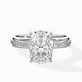 Hidden Halo Pave Solitaire Ring Engagement Ring