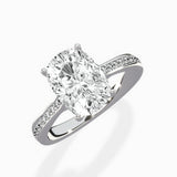 Hidden Halo Pave Solitaire Ring Engagement Ring