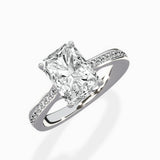 Hidden Halo Pave Solitaire Ring Engagement Ring
