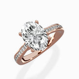 Hidden Halo Pave Solitaire Ring Engagement Ring