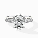 Hidden Halo Pave Solitaire Ring Engagement Ring