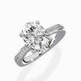 Hidden Halo Pave Solitaire Ring Engagement Ring