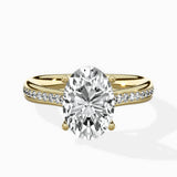 Hidden Halo Pave Solitaire Ring Engagement Ring