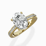 Hidden Halo Pave Solitaire Ring Engagement Ring