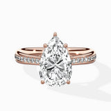 Hidden Halo Pave Solitaire Ring Engagement Ring