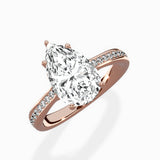 Hidden Halo Pave Solitaire Ring Engagement Ring