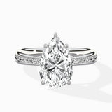Hidden Halo Pave Solitaire Ring Engagement Ring