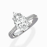 Hidden Halo Pave Solitaire Ring Engagement Ring