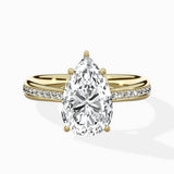 Hidden Halo Pave Solitaire Ring Engagement Ring