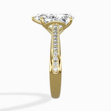 Hidden Halo Pave Solitaire Ring Engagement Ring