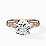 Hidden Halo Pave Solitaire Ring Engagement Ring