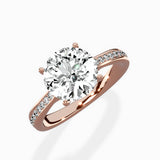 Hidden Halo Pave Solitaire Ring Engagement Ring