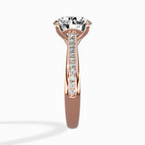 Hidden Halo Pave Solitaire Ring Engagement Ring