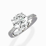 Hidden Halo Pave Solitaire Ring Engagement Ring