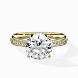 Hidden Halo Pave Solitaire Ring Engagement Ring