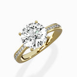 Hidden Halo Pave Solitaire Ring Engagement Ring