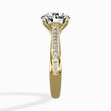 Hidden Halo Pave Solitaire Ring Engagement Ring