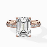Hidden Halo Pave Solitaire Ring Engagement Ring
