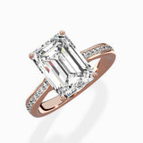 Hidden Halo Pave Solitaire Ring Engagement Ring