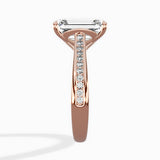 Hidden Halo Pave Solitaire Ring Engagement Ring