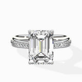 Hidden Halo Pave Solitaire Ring Engagement Ring