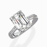 Hidden Halo Pave Solitaire Ring Engagement Ring