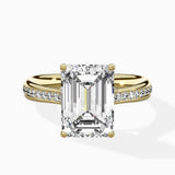 Hidden Halo Pave Solitaire Ring Engagement Ring
