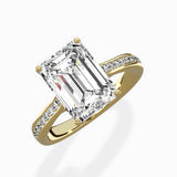 Hidden Halo Pave Solitaire Ring Engagement Ring