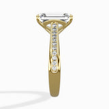 Hidden Halo Pave Solitaire Ring Engagement Ring