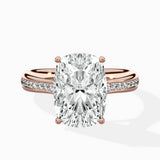 Hidden Halo Pave Solitaire Ring Engagement Ring