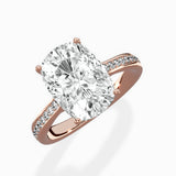 Hidden Halo Pave Solitaire Ring Engagement Ring