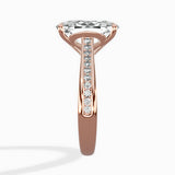 Hidden Halo Pave Solitaire Ring Engagement Ring
