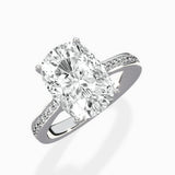 Hidden Halo Pave Solitaire Ring Engagement Ring