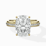 Hidden Halo Pave Solitaire Ring Engagement Ring