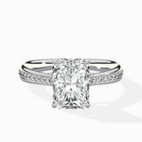 Hidden Halo Pave Solitaire Ring Engagement Ring