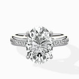 Hidden Halo Pave Solitaire Ring Engagement Ring
