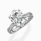 Hidden Halo Pave Solitaire Ring Engagement Ring
