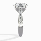 Hidden Halo Pave Solitaire Ring Engagement Ring