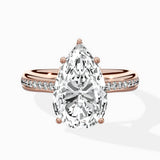 Hidden Halo Pave Solitaire Ring Engagement Ring