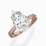Hidden Halo Pave Solitaire Ring Engagement Ring