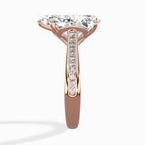 Hidden Halo Pave Solitaire Ring Engagement Ring