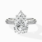Hidden Halo Pave Solitaire Ring Engagement Ring