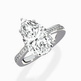 Hidden Halo Pave Solitaire Ring Engagement Ring
