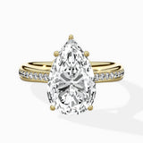 Hidden Halo Pave Solitaire Ring Engagement Ring