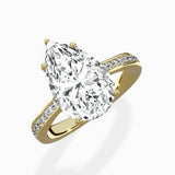 Hidden Halo Pave Solitaire Ring Engagement Ring