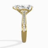 Hidden Halo Pave Solitaire Ring Engagement Ring